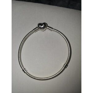 Authentic Pandora Bracelet with Sparkling Heart - Glitter Heart - ALE 925